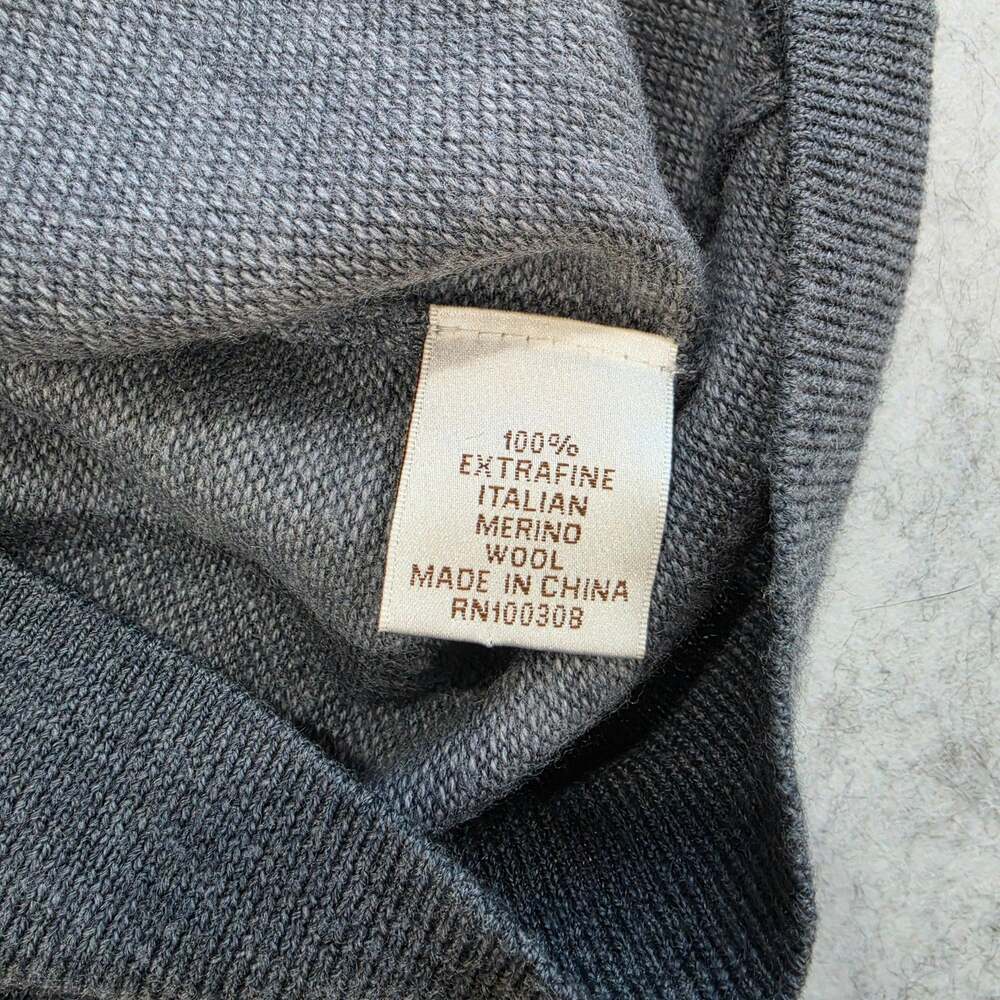 Peter Millar Crown Comfort Sweater Gray Crewneck Suede Elbow Patches Sz M - Picture 4 of 8